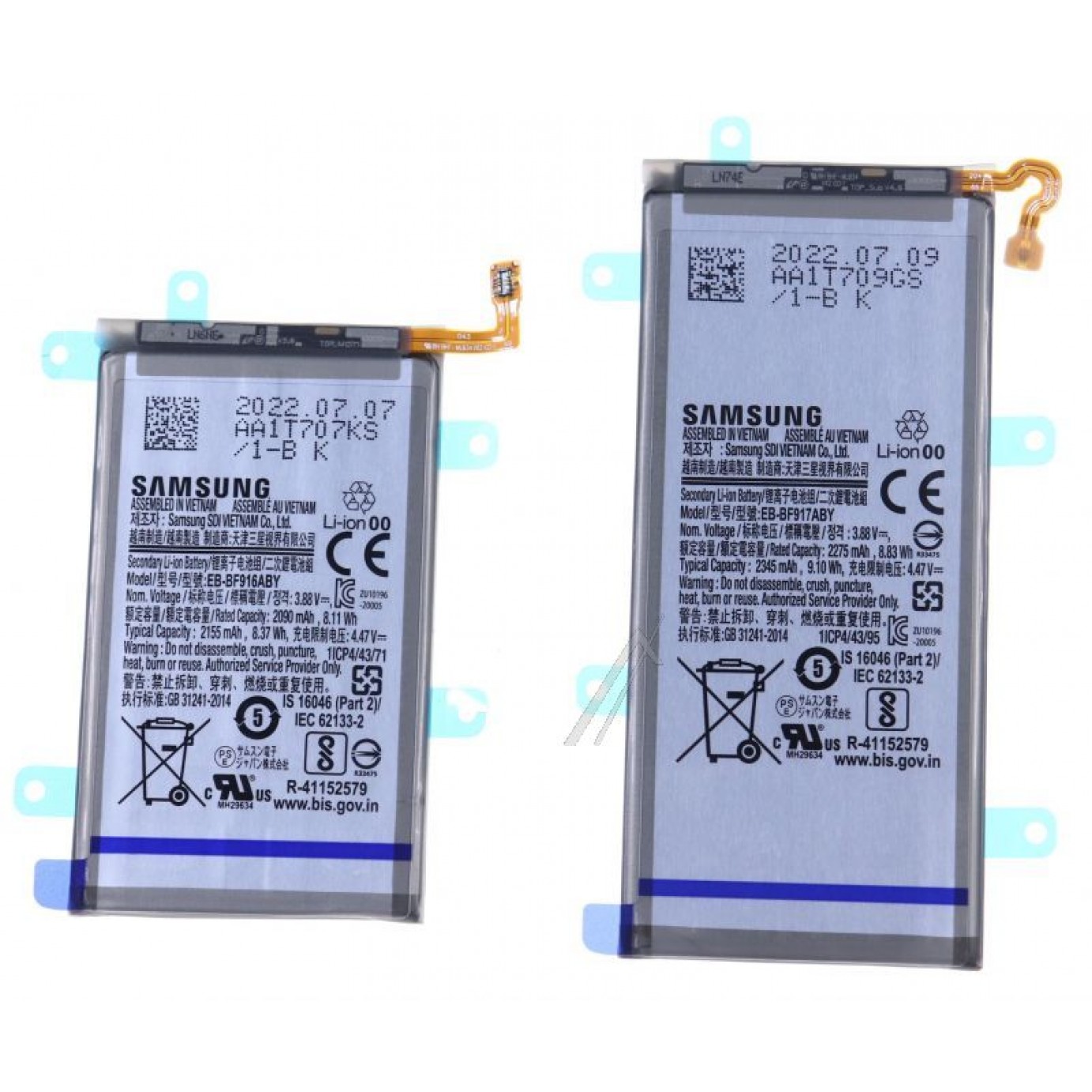 Akumuliatorius Samsung F916 Z Fold2 5G EB-BF916ABY originalas 2vnt (viršutinis / apatinis)